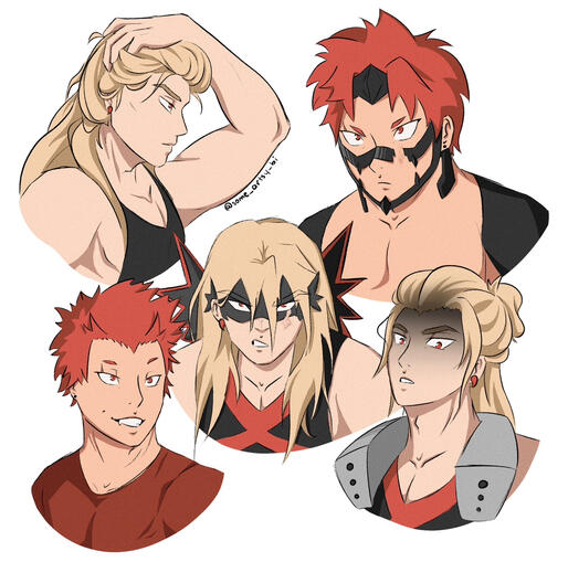 Short-hair-Kiri x Long-hair-Bakugo